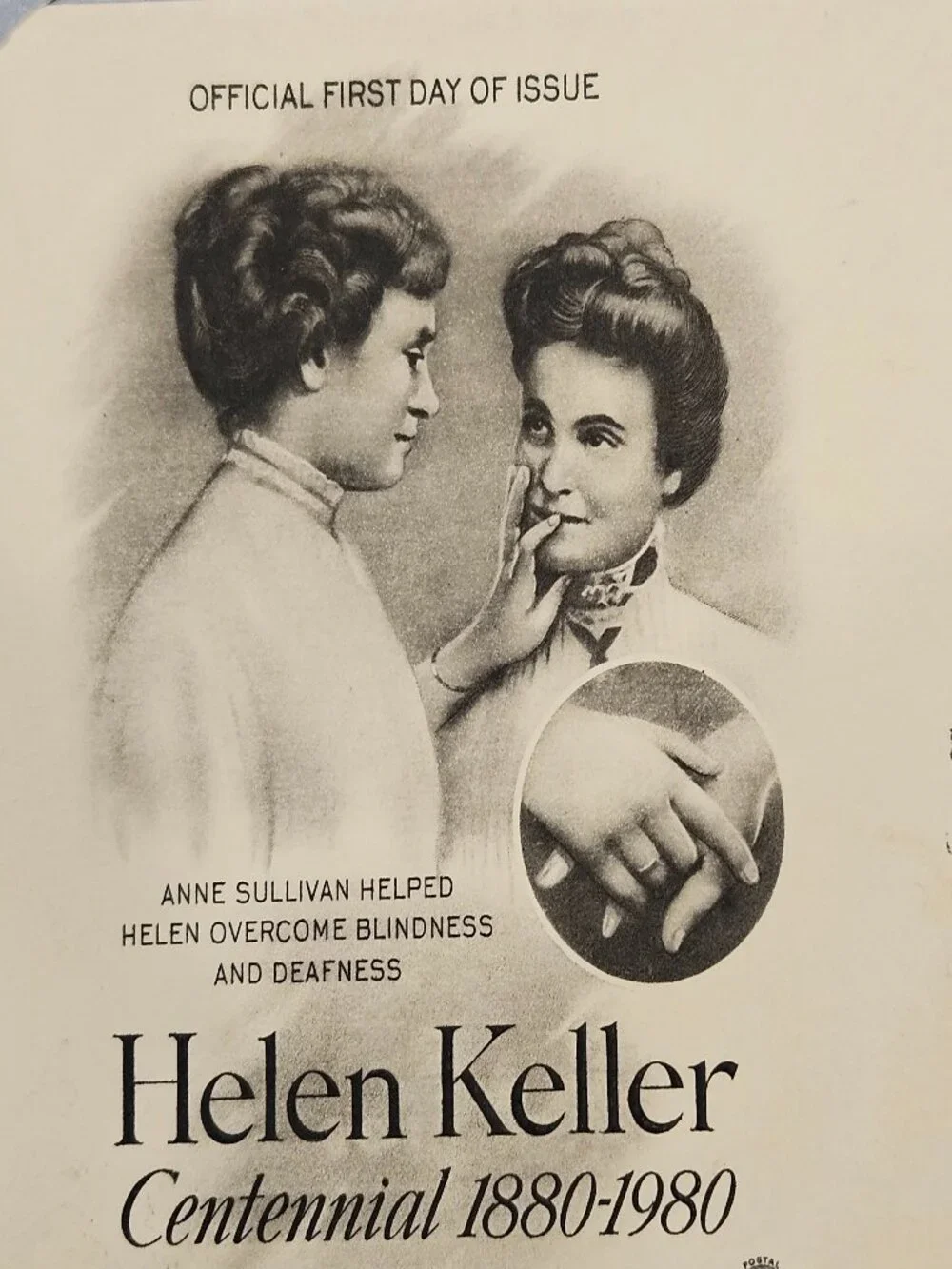 RARE COLLECTIBLE USPS 1ST DAY ISSUE COVER HELEN KELLER BLIND DEAF STAMP ENVELOPE